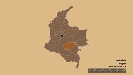 Location of Guaviare, commissiary of Colombia,. Pattern