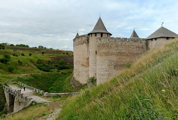 Fototapeta na wymiar Khotyn Fortress on the banks of the Dniester River in Ukraine