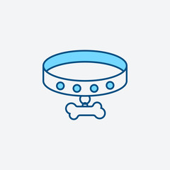 .blue line pet collar icon, graphic illustration from Pet-vet collection, for web and app design