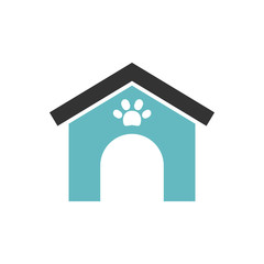 .bicolor kennel icon, simple sign and symbol from Pet-vet collection, design element for User Interface