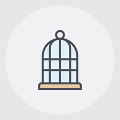 multicolor line birdcage icon, simple element from Pet-vet set, for web and mobile