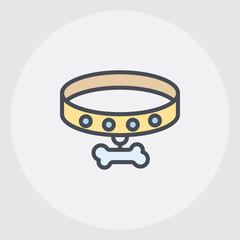 .multicolor line pet collar icon, graphic illustration from Pet-vet collection, for web and app design