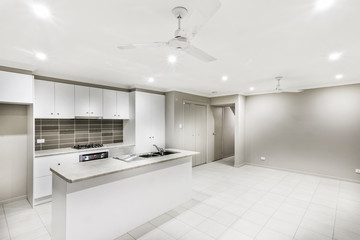 Interior shot of a bright modern kitchen