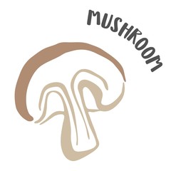 Mushroom drawing hand painted with ink brush