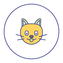 .bicolor filled line cat icon, graphic illustration from Pet-vet collection, for web and app design