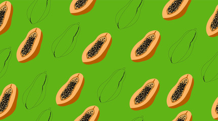papaya vector pattern illustration graphic
