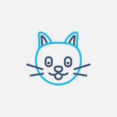 .cat icon, simple infographic element, in line bicolor style from Pet-vet set, for web and UI design