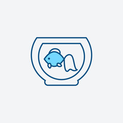 Obraz premium .aquarium icon, simple infographic element, in blue line style from Pet-vet set, for web and UI design