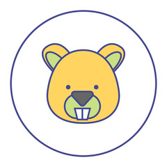 bicolor filled line hamster icon, simple element from Pet-vet set, for web and mobile