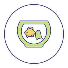 .aquarium icon, simple infographic element, in bicolor filled line style from Pet-vet set, for web and UI design
