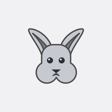 .flat line rabbit icon, simple sign and symbol from Pet-vet collection, design element for User Interface