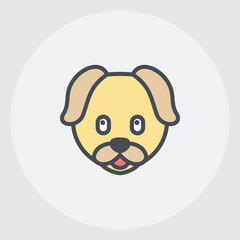 multicolor line dog icon, simple element from Pet-vet set, for web and mobile