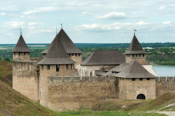 The panorama to Khotyn Fortress in Ukraine