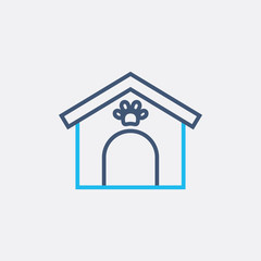 line bicolor kennel icon, simple element from Pet-vet set, for web and mobile