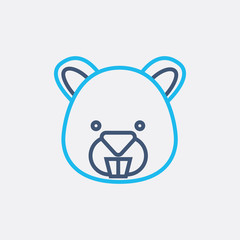 .line bicolor hamster icon, graphic illustration from Pet-vet collection, for web and app design