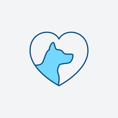 .blue line veterinary icon, graphic illustration from Pet-vet collection, for web and app design
