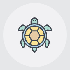 .multicolor line tortoise icon, graphic illustration from Pet-vet collection, for web and app design