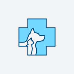 blue line Pet-Vet icon, simple element from Pet-vet set, for web and mobile