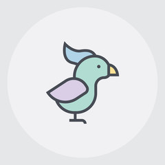 .multicolor line parrot icon, graphic illustration from Pet-vet collection, for web and app design