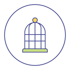 .birdcage icon, simple infographic element, in bicolor filled line style from Pet-vet set, for web and UI design