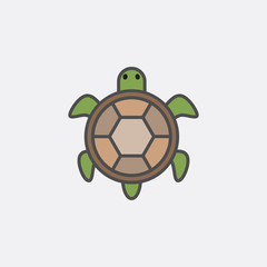 flat line tortoise icon, simple element from Pet-vet set, for web and mobile
