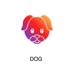 .dog icon, simple infographic element, in gradient style from Pet-vet set, for web and UI design