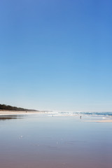Australian beach against the clear blue sky