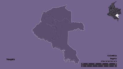 Vaupés, commissiary of Colombia, zoomed. Administrative
