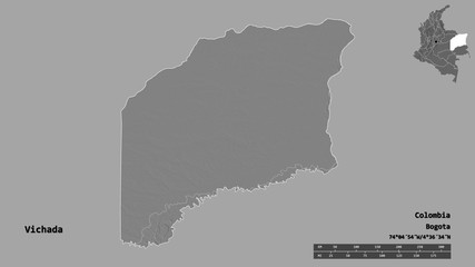 Vichada, commissiary of Colombia, zoomed. Bilevel