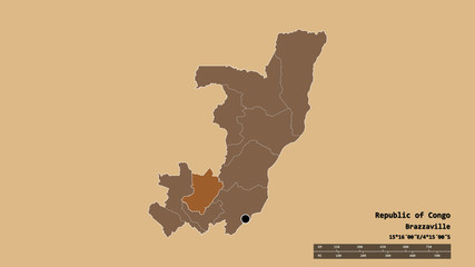 Location of Lékoumou, region of Republic of Congo,. Pattern