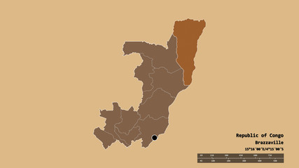 Location of Likouala, region of Republic of Congo,. Pattern
