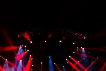 Concert lights on empty stage
