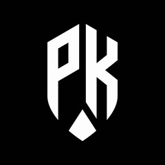 pk logo monogram with emblem shield style design template - obrazy, fototapety, plakaty