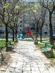Fototapeta na wymiar Empty playground of Sarajevo during Covid crisis