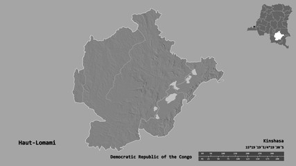 Haut-Lomami, province of Democratic Republic of the Congo, zoomed. Bilevel