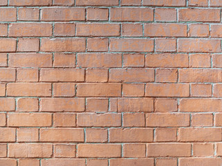 Real orange brick wall background texture. Masonry.