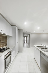 Interior shot of a bright modern kitchen