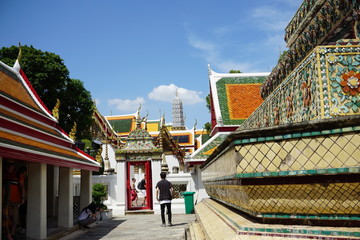 Fototapeta premium Wat Arun temple, landmark of Chao Phraya river in Bangkok Thailand