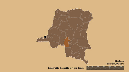 Location of Kasaï-Central, province of Democratic Republic of the Congo,. Pattern