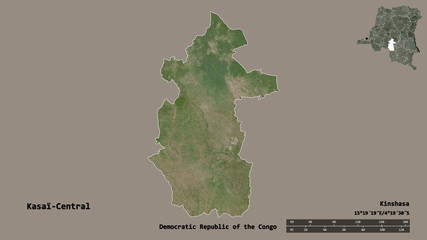 Kasaï-Central, province of Democratic Republic of the Congo, zoomed. Satellite
