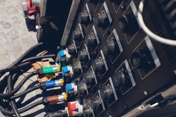 Stage portable device for power distribution and power switching.