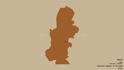 Kasaï - Democratic Republic of the Congo. Bounding box. Pattern