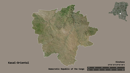 Kasaï-Oriental, province of Democratic Republic of the Congo, zoomed. Satellite