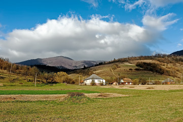 Zakarpattia countryside landscape in Ukraine