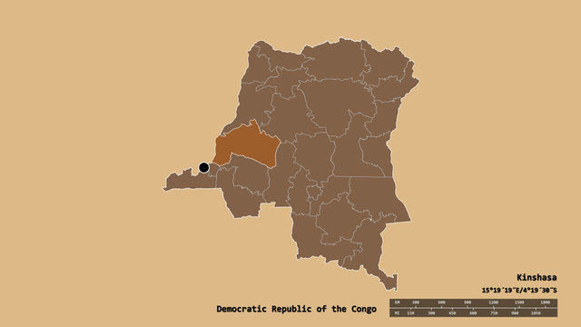 Location of Ma&iuml;-Ndombe, province of Democratic Republic of the Congo,. Pattern