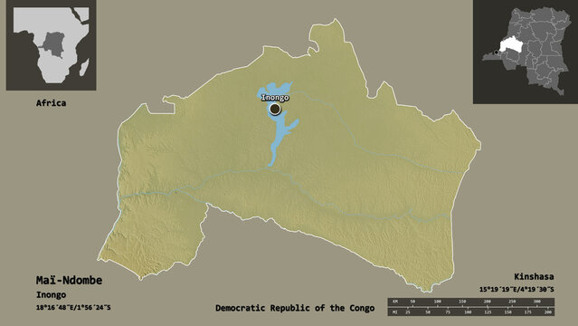 Ma&iuml;-Ndombe, province of Democratic Republic of the Congo,. Previews. Relief