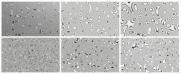 Black and white Damascus steel knife material pattern use for background and wallpaper. - obrazy, fototapety, plakaty