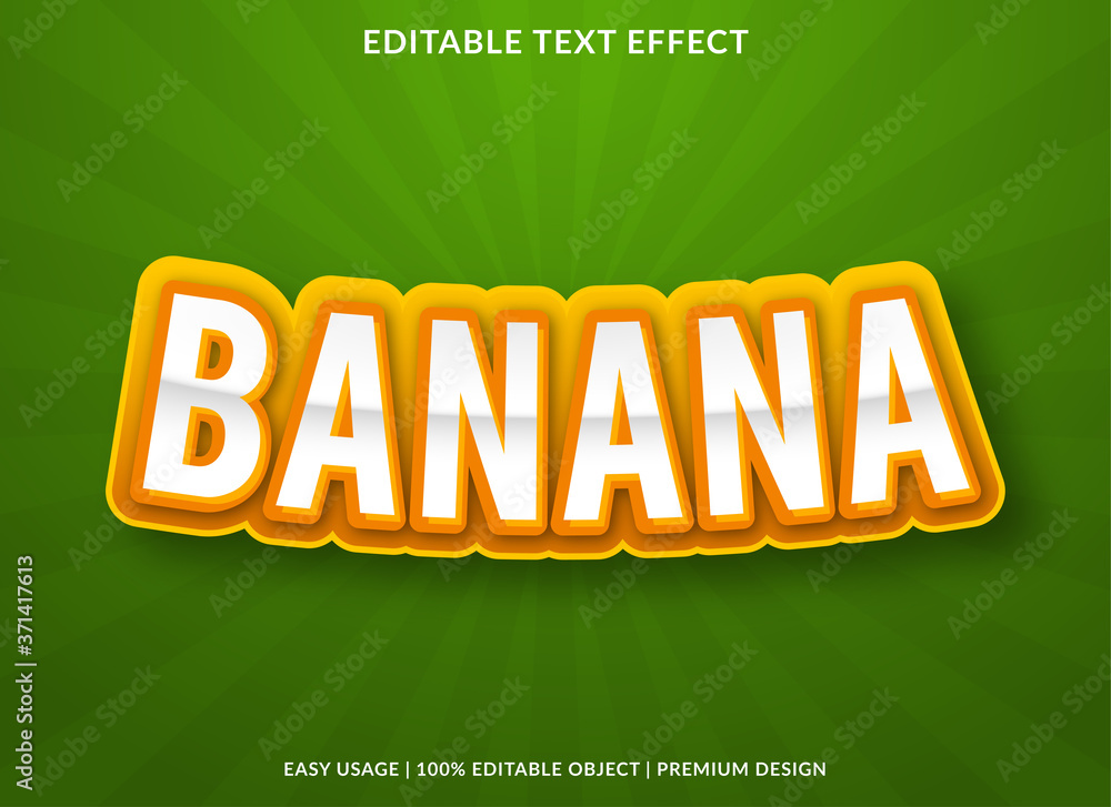 Aufkleber banana text effect template with fancy style and bold font concept use for brand label and sticker