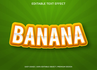 banana text effect template with fancy style and bold font concept use for brand label and sticker