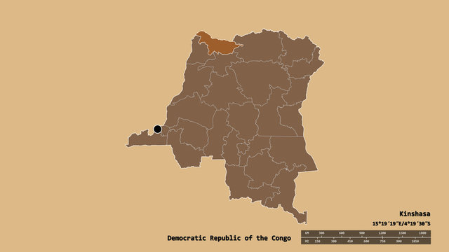 Location of Nord-Ubangi, province of Democratic Republic of the Congo,. Pattern